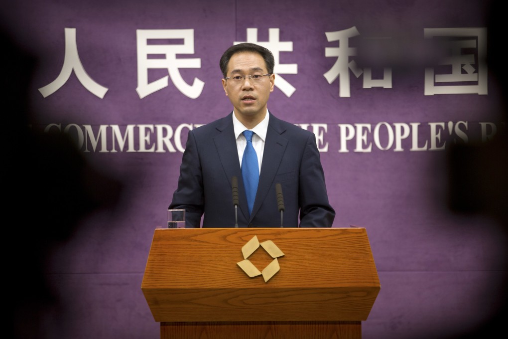 Chinese Ministry of Commerce spokesman Gao Feng speaks during a press conference at the Ministry of Commerce in Beijing. Photo: AP