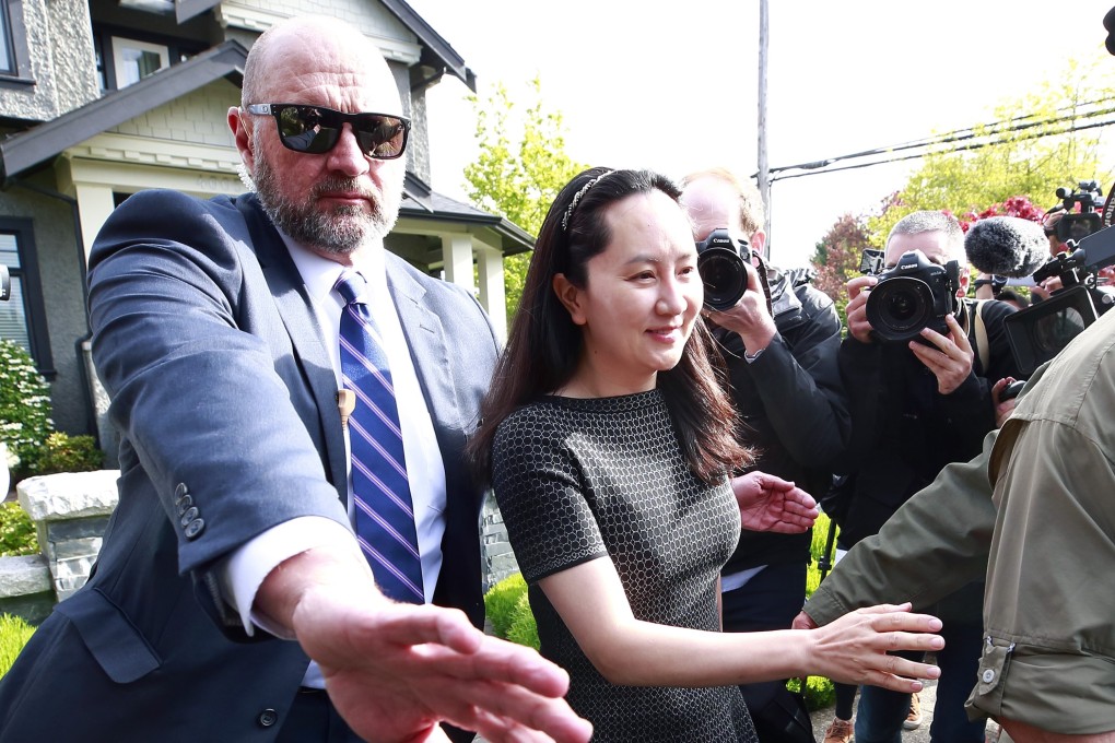 Huawei CFO Meng Wanzhou leaves for court in Vancouver, Canada, on Wednesday. Photo: AFP