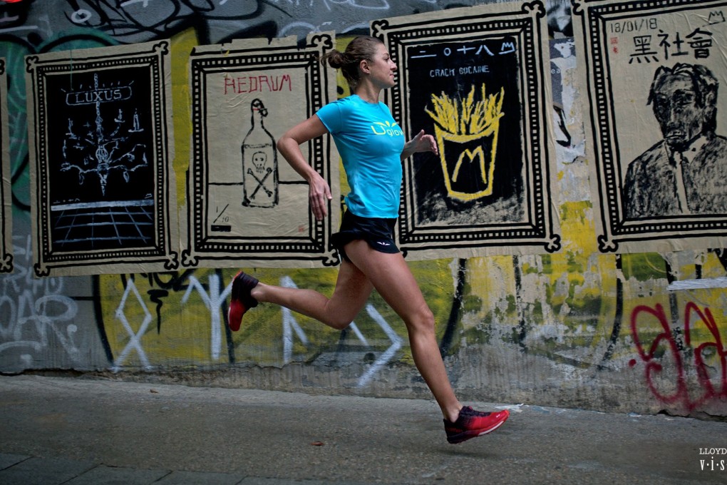 Elsa Jean de Dieu finds parallels in her state of mind when she runs and when she paints murals. Photo: Lloyd Belcher Visuals