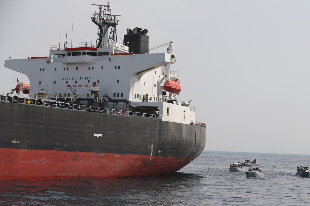 The Al Marzoqah oil tanker on Monday, a day after it was attacked outside the Fujairah port in the United Arab Emirates. Photo: EPA-EFE
