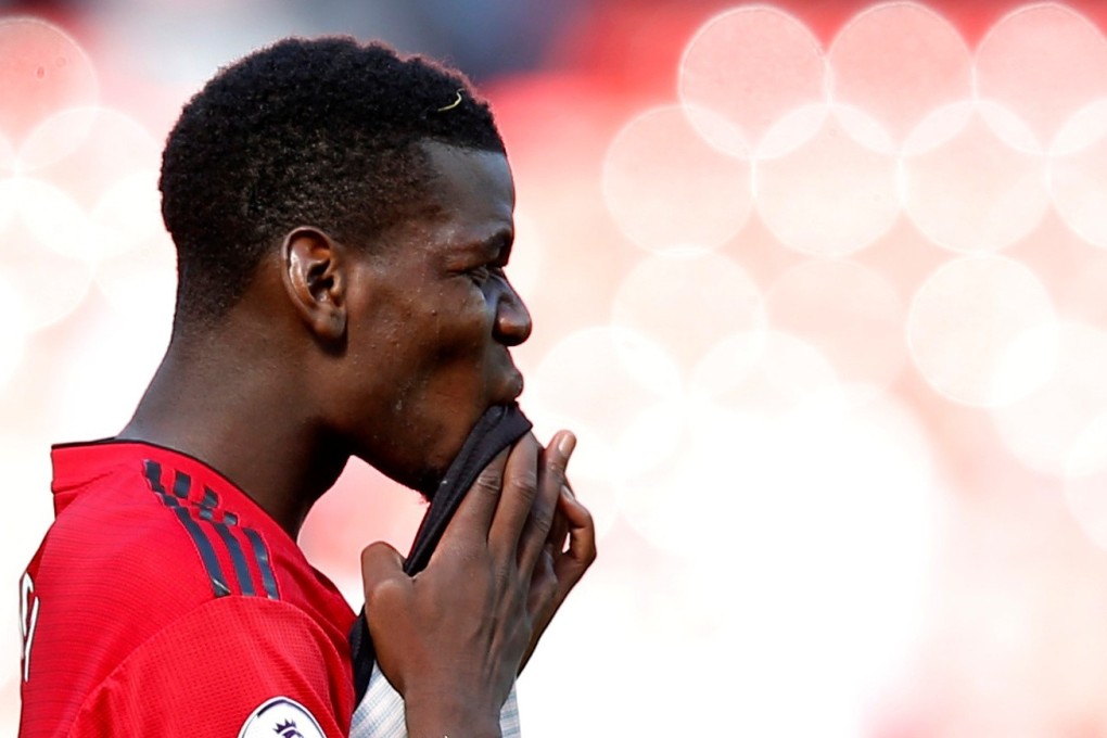 Manchester United’s Paul Pogba looks dejected after ending the season with a home defeat to relegated Cardiff City. Photos: Reuters