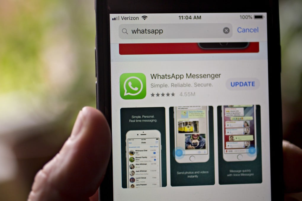 WhatsApp in the App Store on an iPhone. Photo: Bloomberg