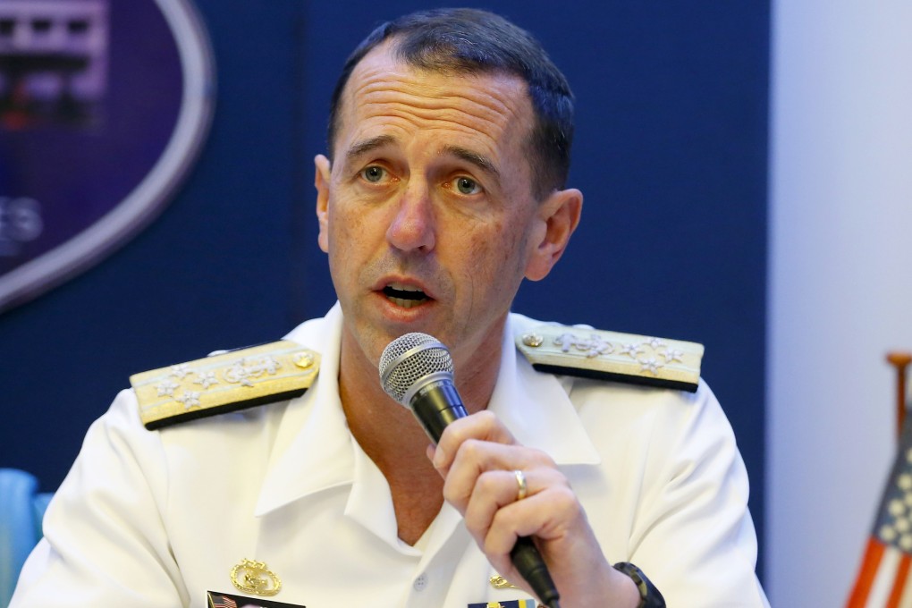 Admiral John Richardson said records showed the US had not stepped up operations in the South China Sea. Photo: AP