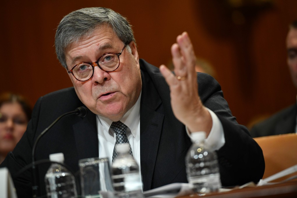 US Attorney General William Barr testifies during a House subcommittee hearing in April. Photo: AFP