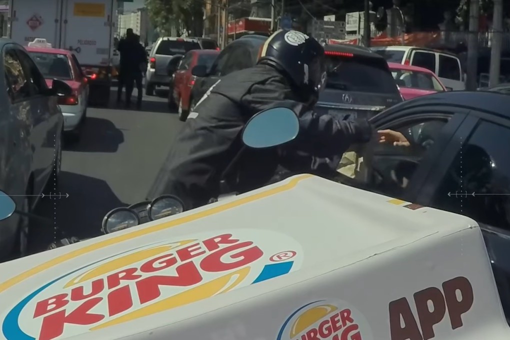 A screen grab from a video by ad agency We Believers on Burger King's delivery service. Photo: Burger King via YouTube
