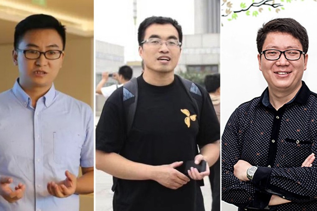 (From left) Liang Zicun, Li Dajun and Li Changjiang were detained in separate raids on Wednesday. Photo: Handout