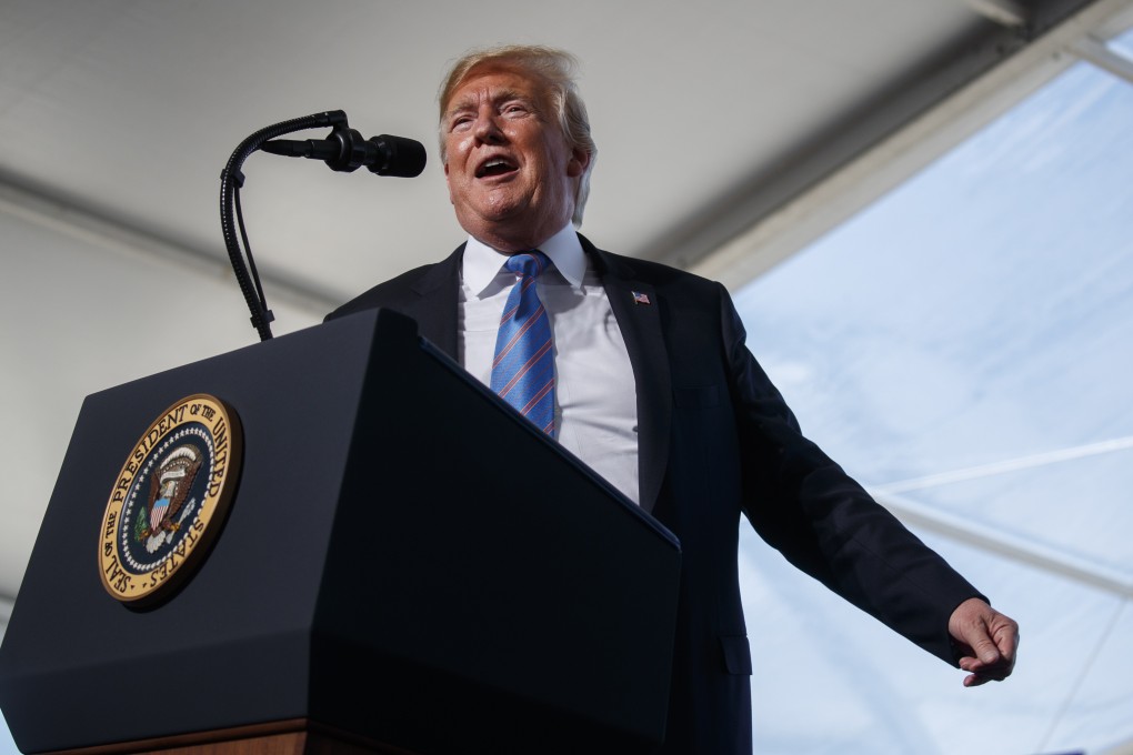 US President Donald Trump speaks at the Cameron LNG export facility in Louisiana on Tuesday. Photo: AP