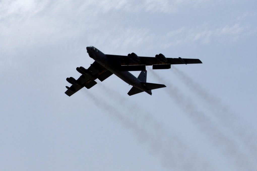A US Air Force B-52 Stratofortress bomber aircraft takes off from Al Udeid Air Base, Qatar. Photo: Reuters