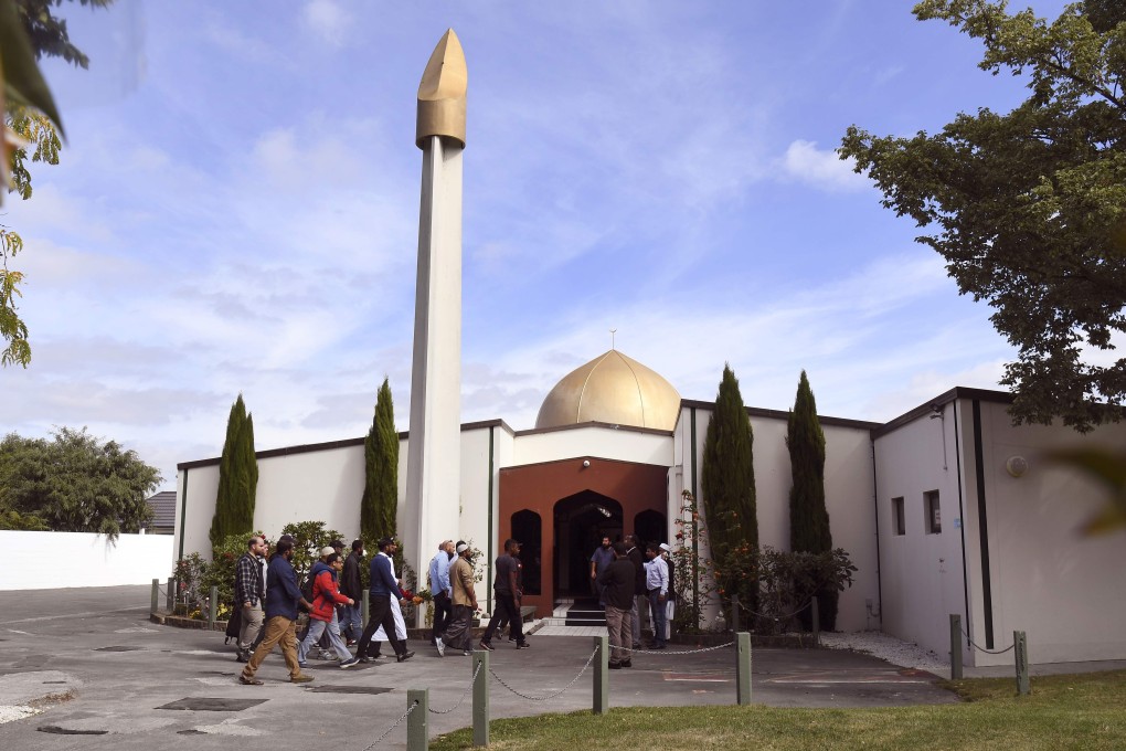 Muslims enter the Al Noor mosque in Christchurch after it was reopened. Photo: AFP