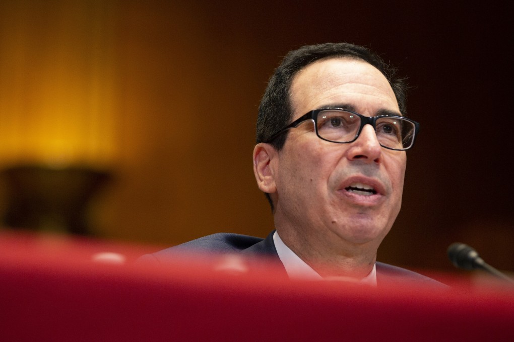 US Treasury Secretary Steven Mnuchin speaks at a Senate Appropriations Financial Services Subcommittee hearing in Washington on Wednesday. Photo: Bloomberg