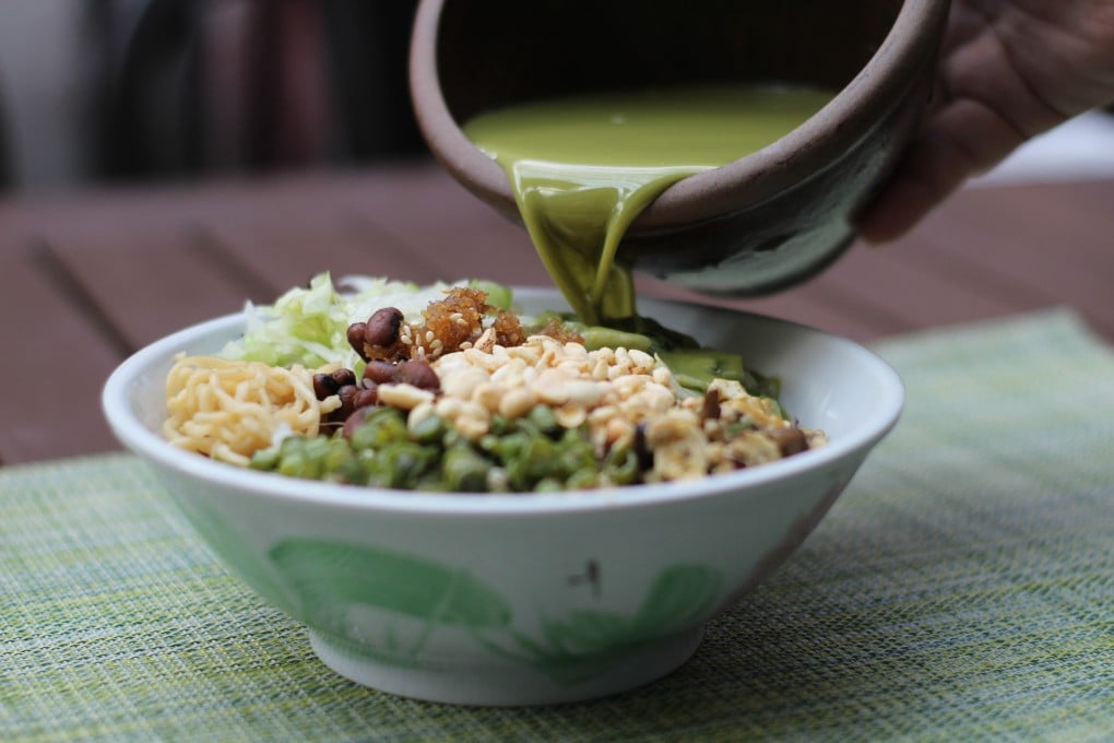 Leicha, or thunder tea rice – a traditional Hakka speciality – being served at Thunder Tree in Singapore. Photo: Thunder Tree
