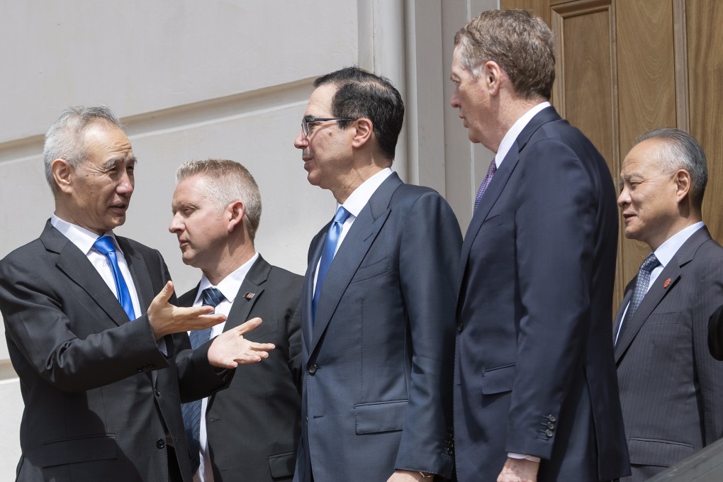 Chinese Vice-Premier Liu He (left) and the US negotiating team failed to reach agreement as the Trump administration enacted new tariffs while talks in Washington were underway. Photo: EPA-EFE