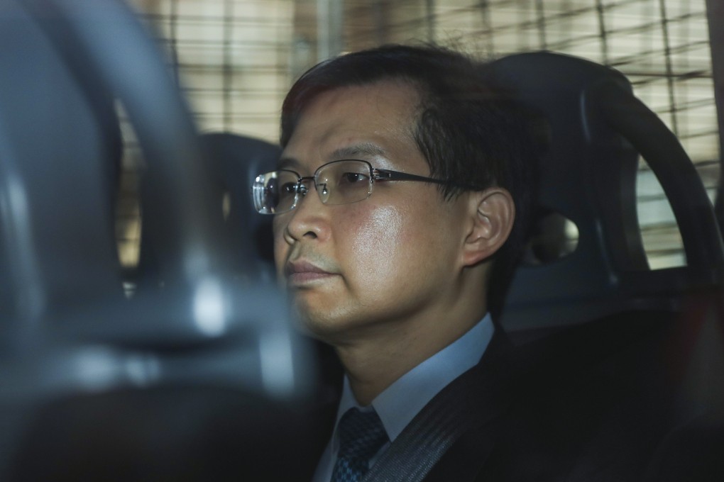 Roy Cho Kwai-chee, 55, former director of Convoy Global Holdings Limited (CGHL), formerly named as Convoy Financial Holdings Limited (CFHL), arrives at the Eastern Court in Sai Wan Ho on 15 May 2019. Photo: SCMP / Sam Tsang