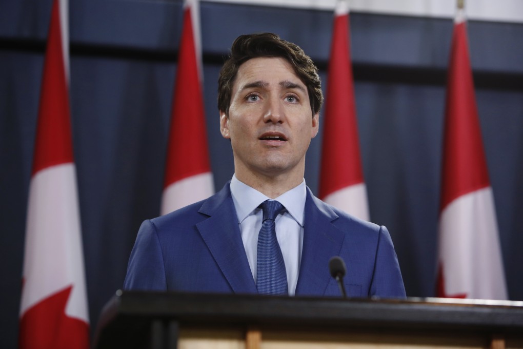 Canadian Prime Minister Justin Trudeau at a news conference in Ottawa in March. Photo: Bloomberg