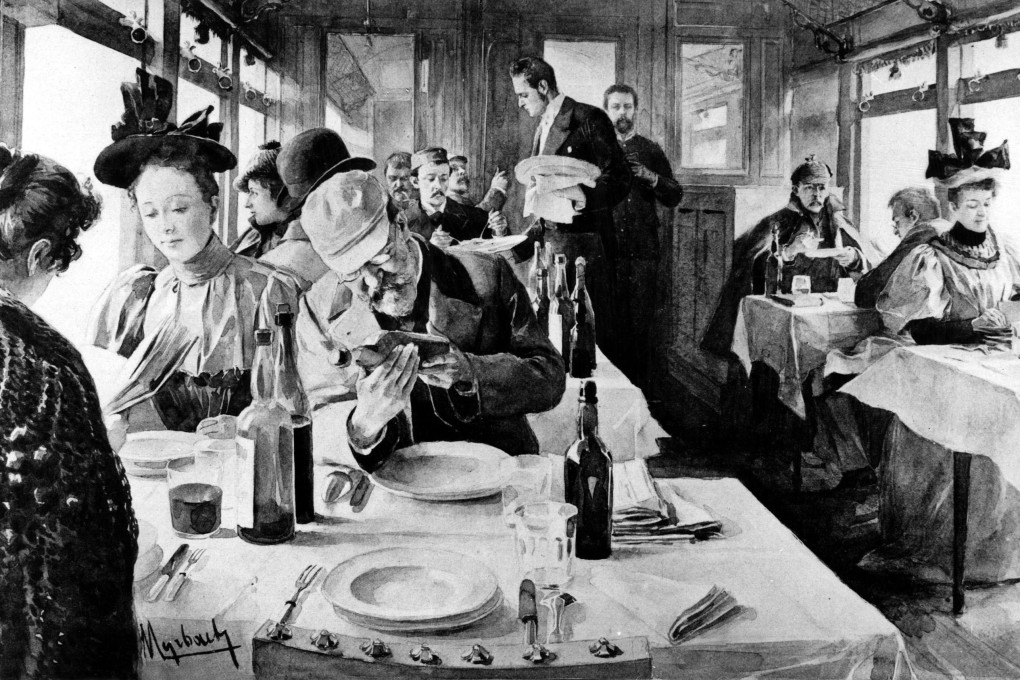 A drawing by Felician von Myrbach-Rheinfeld of the famous Orient Express’s dining carriage circa 1895. Photo: Alamy