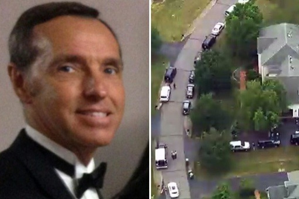 Kevin Mallory in a photo from his LinkedIn profile. On the right, FBI agents can be seen raiding his home near Washington in 2017. Photo: LinkedIn/Fox News