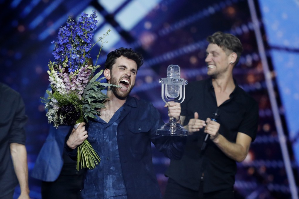 Duncan Laurence of the Netherlands celebrates after winning the 2019 Eurovision Song Contest grand final in Tel Aviv. Photo: AP