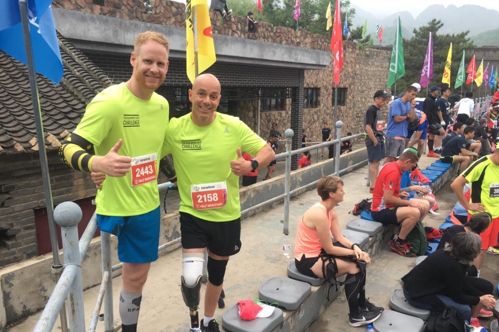 Michael Robbert-Bran and Rick Geurtsen ran the Great Wall Marathon leaving others reflecting on their own lives as the two overcame the amputations.