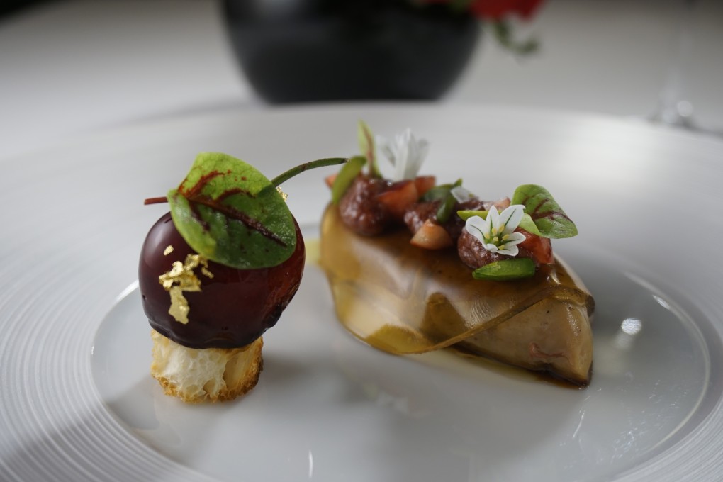 Caprice’s pan-fried foie gras with fresh almonds, pistachios and burlat cherries. The restaurant at the Four Seasons Hotel in Hong Kong’s Central district is a Sunday lunchtime favourite of gym owner Martin Barr.