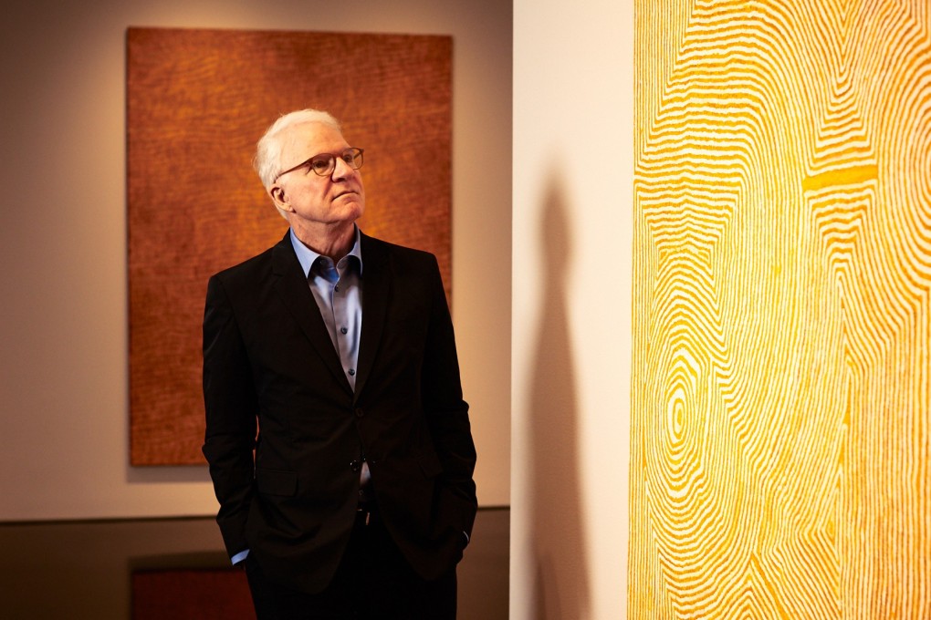 An avid art collector, Steve Martin has bought more than two dozen Aboriginal paintings in the past four years. Photo: Rick Wenner/Washington Post
