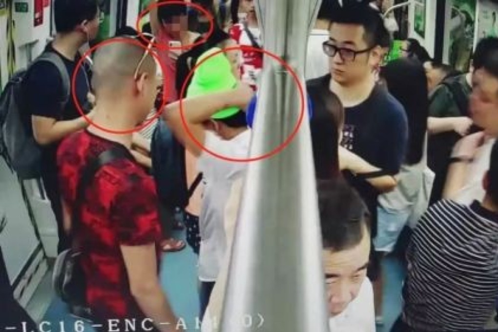 The three (circled) were detained over the prank, which they had been filming. Photo: News.stnn.cc