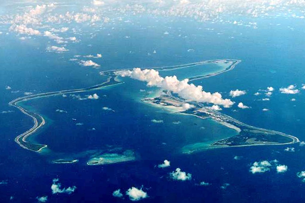 The British-claimed island of Diego Garcia, largest island in the Chagos Archipelago. Photo: Reute