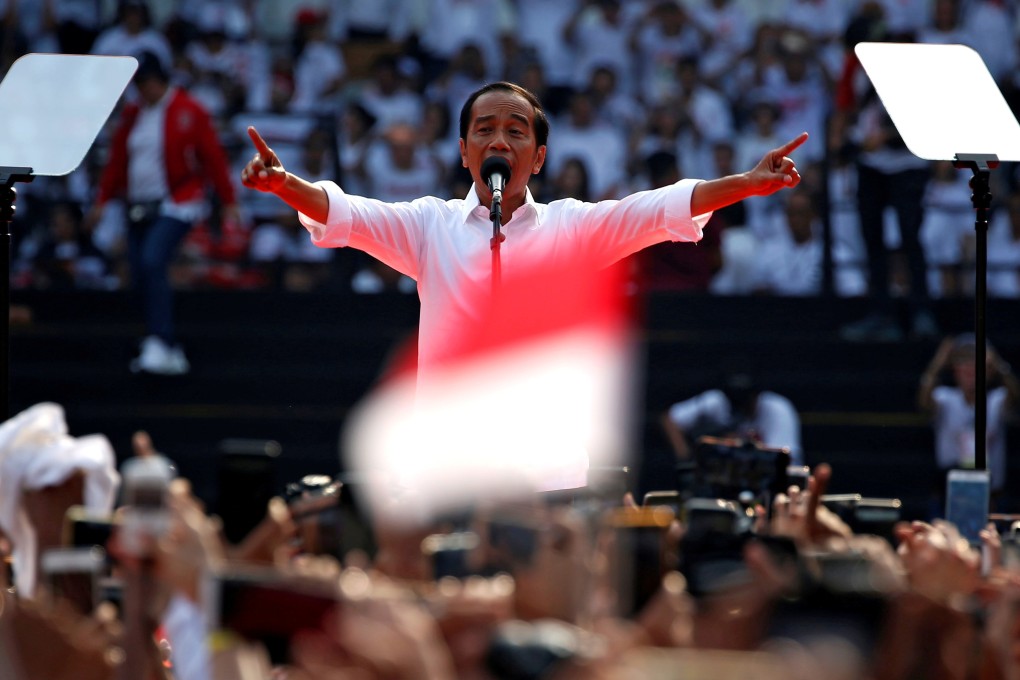 Joko Widodo speaks during a campaign rally in Jakarta in April. Photo: Reuters