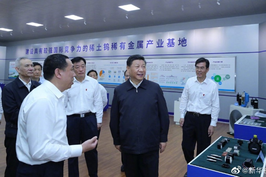 On Monday, President Xi Jinping visited the country’s rare-earth mining base in Jiangxi province. Photo: Xinhua