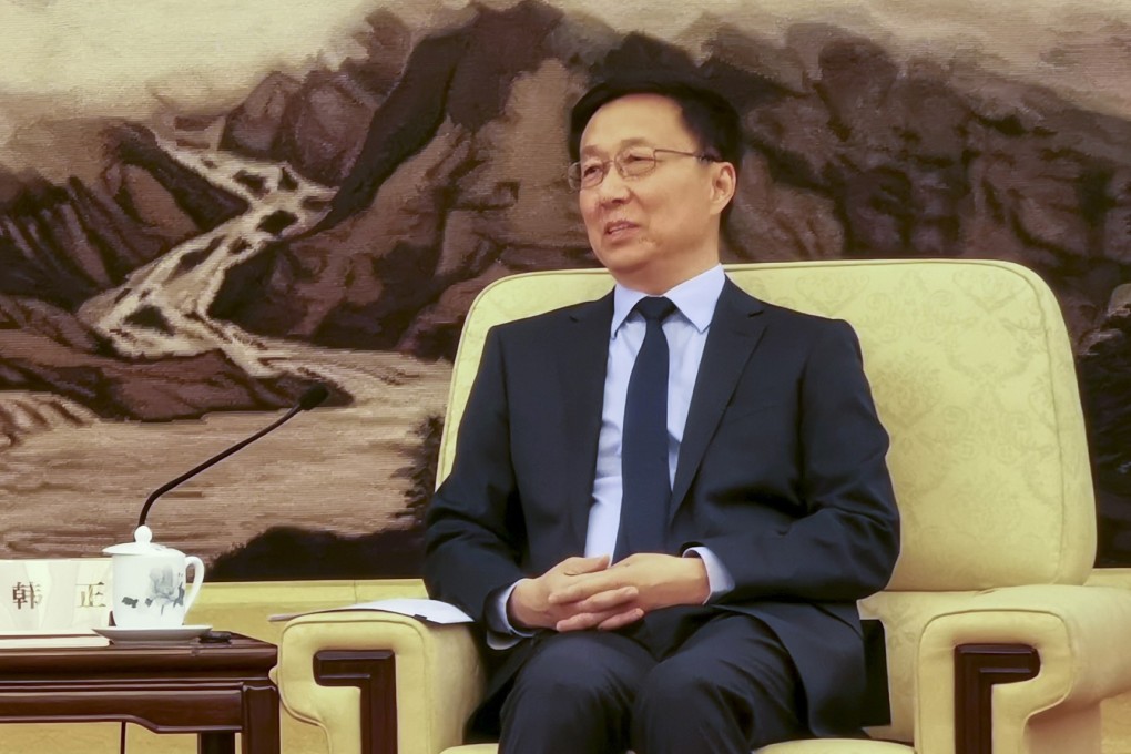 Vice-Premier Han Zheng meets a visiting delegation at the Great Hall of the People in Beijing. Photo: Hong Kong Commercial Daily