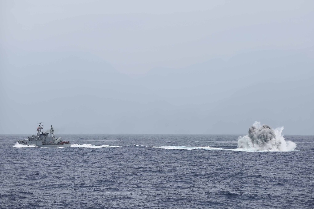 Anti-air missiles and anti-submarine rockets were used in Wednesday’s live-fire drill, the defence ministry says. Photo: CNA