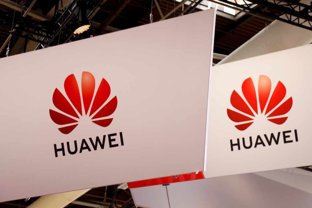 The logo of Huawei at the Viva Tech gathering in Paris on Thursday. Photo: Reuters