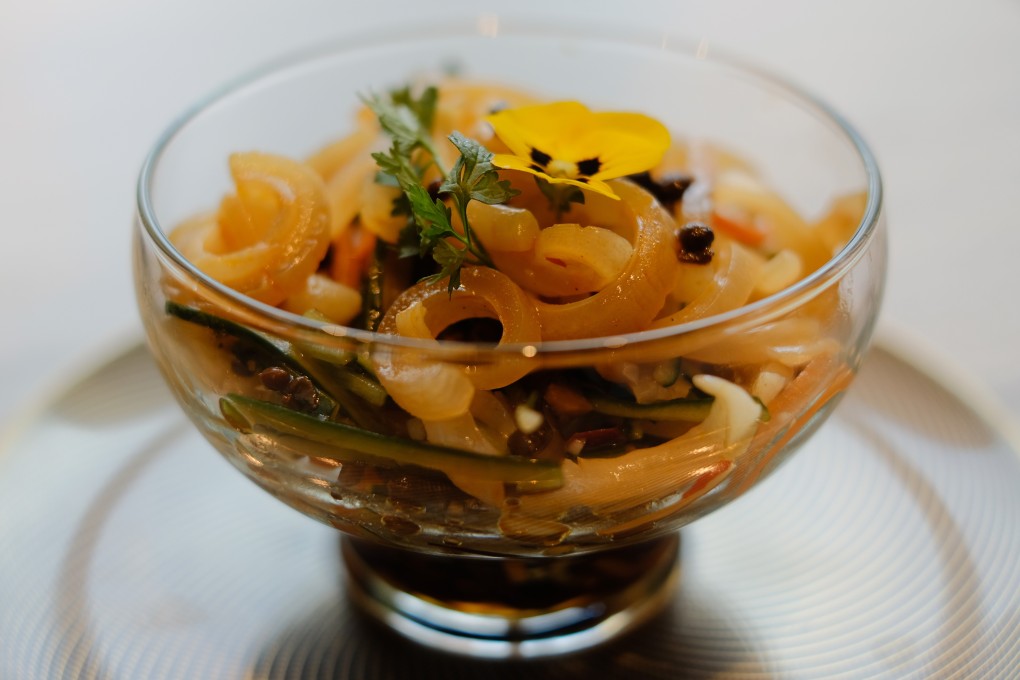 Sichuan-style marinated shredded fish maw was one of the tastiest dishes at Rùn, The St. Regis in Wan Chai, Hong Kong. Photo: Tory Ho