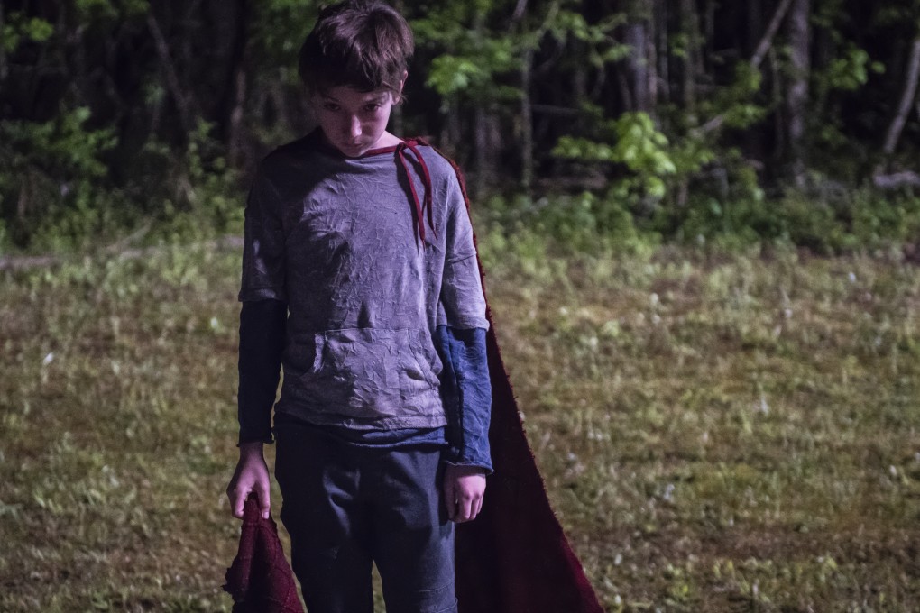 Jackson Dunn in a still from Brightburn (category IIB), directed by David Yarovesky. Elizabeth Banks and David Denman co-star.
