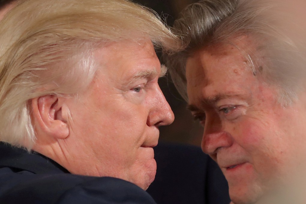 Donald Trump’s controversial former strategist Steve Bannon (right) says he is dedicating all his time to shutting Chinese companies out of US capital markets. Photo: Reuters