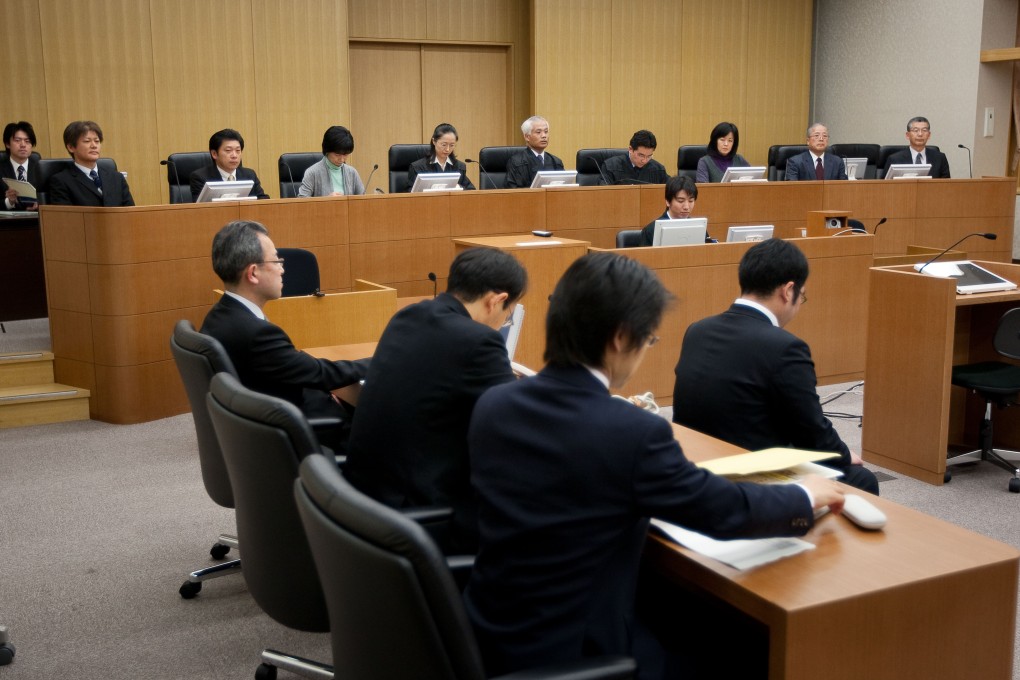 A mock jury case in a Japanese law court. Photo: Handout