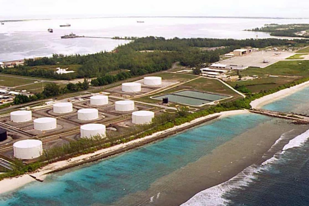 Fuel tanks on Diego Garcia, the largest island in the Chagos Archipelago and the site of a US military base. Photo: Reuters