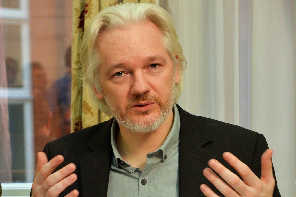 WikiLeaks founder Julian Assange at a news conference at the Ecuadorean embassy in London in 2014. Photo: Reuters