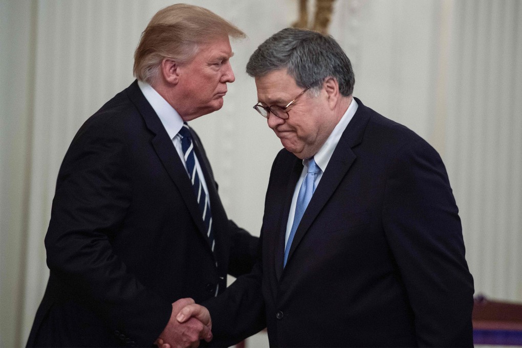 US President Donald Trump and US Attorney General William Barr. Photo: AFP