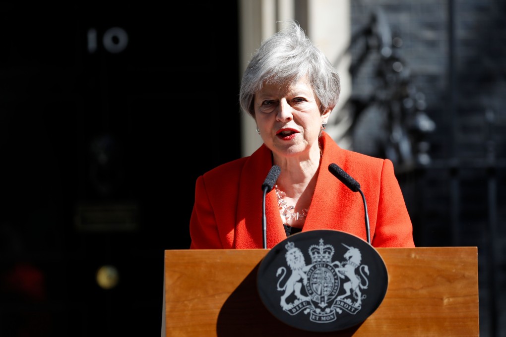 Britain's Prime Minister Theresa May announces her resignation outside 10 Downing Street in central London. Photo: AFP