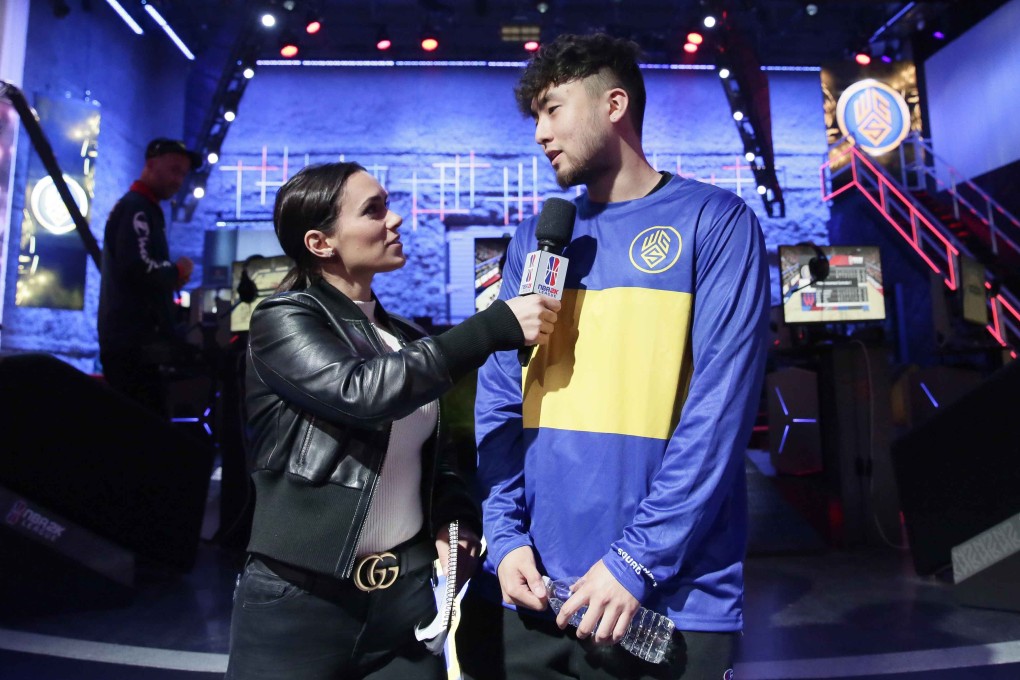 Jin Choe being interviewed after a Golden State Gaming match. Photo: Steven Freeman/Getty Images