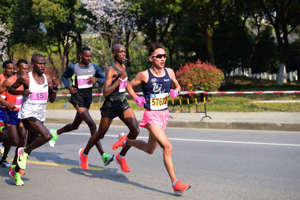 Jia Erenjia on his way to winning the Wuxi half marathon. After winning the OCC last year, he is now focused on marathons and shorter distances. Photo: Handout
