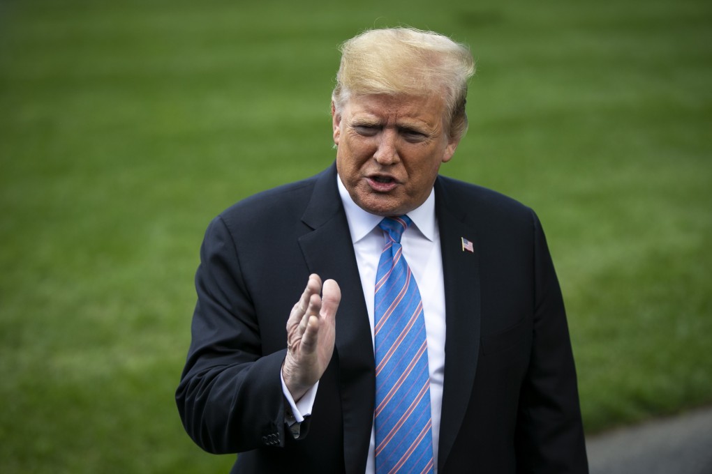 US President Donald Trump speaks to the media before leaving the White House on May 14. Photo: Bloomberg