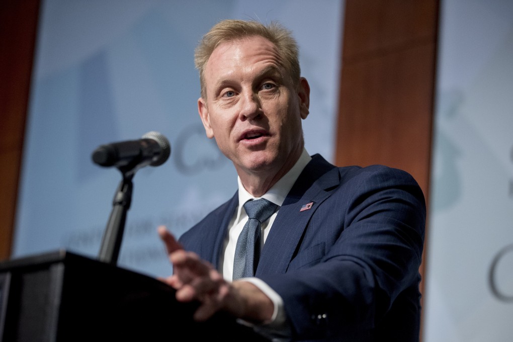 Acting defence secretary Patrick Shanahan speaks at the Centre for Strategic and International Studies in Washington in March. Photo: AP