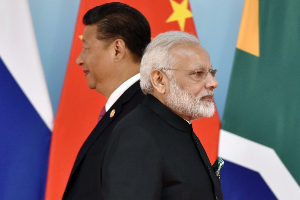 Chinese President Xi Jinping and Indian Prime Minister Narendra Modi at a summit in Xiamen in 2017. Photo: AFP