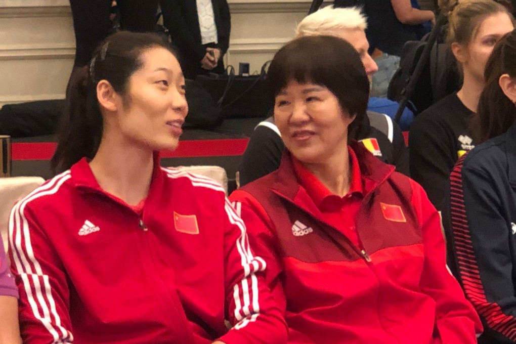 Star player Zhu Ting and China coach Lang Ping are in Macau for the Nations League. Photo: Chan Kin-wa