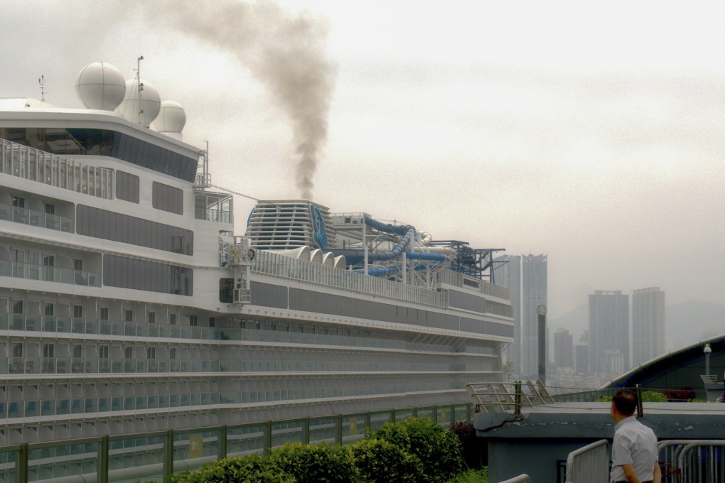 The World Dream cruise ship alongside the Kai Tak Cruise Terminal, in Hong Kong, in April. Photo: Stuart Heaver