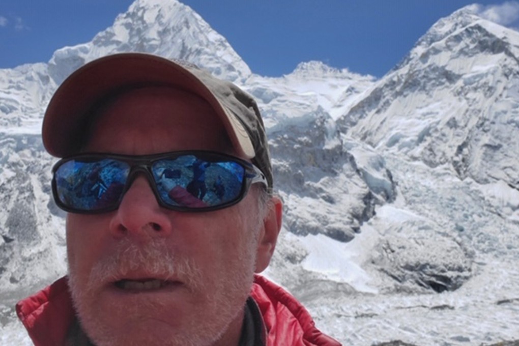 Christopher Kulish beneath Mount Everest. He died soon after getting to the top. Photo: Christopher Kulish/Mark Kulish