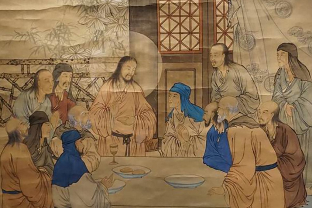 The works include Chinese depictions of Christian stories, such as the Last Supper. Photo: Thepaper.cn