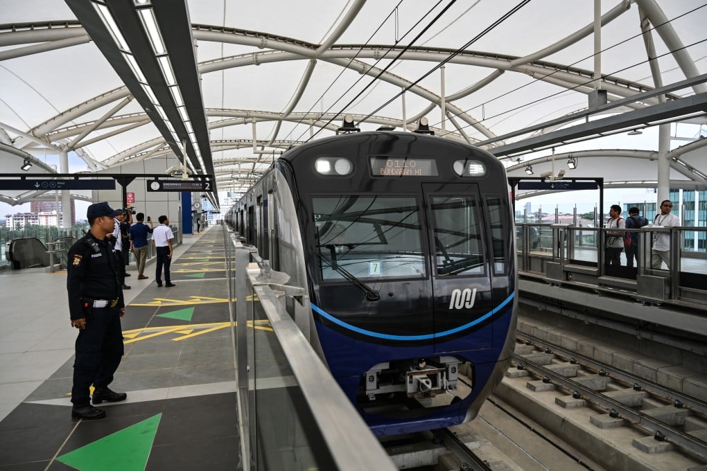 Jakarta’s Mass Rapid Transit, which opened in March this year, stretches 16km from central Jakarta to Lebak Bulus in the south of the Indonesian capital. The new public transport system is expected to lift the city’s property sector. Photo: AFP