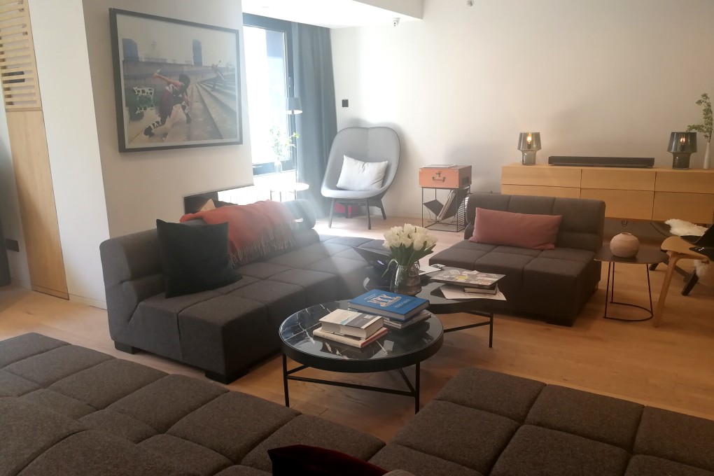 The lounge area of the Stey-Wangfujing in Beijing functions as a social gathering point. Photo: Zheng Yangpeng